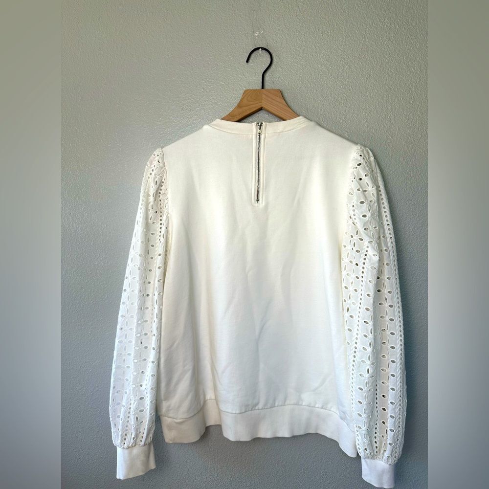 Anthropologe Othilia Imogen Eyelet Pullover White Size XL - Picture 7 of 12